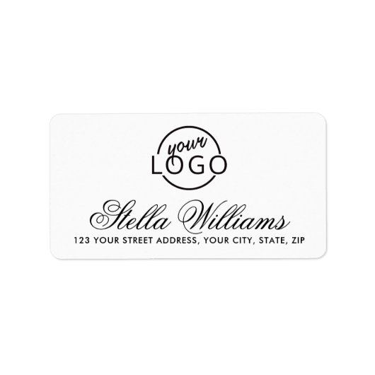 スクリプかわいらしトカスタムロゴまたはフォト差出人住所 ラベル (正面)