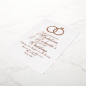 スクリプかわいらしトバラ金ゴールドリングや輪ホイルプレス結婚ズ 箔招待状 (回転した状態)