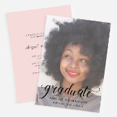 スクリプかわいらしト赤面ピンク写真卒業パーティー 招待状