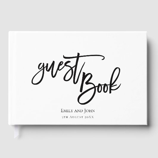 スクリプかわいらしト黒タイポグラフィと縁どの結婚値 ゲストブック (正面)