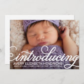 スクリプかわいらしト・オーバーレイ写真の誕生のお知らせ 案内状 (正面/裏面)