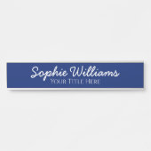 スクリプはっきりしたトの白いフォント名のタイトルNavy Blue サインプレート (正面)