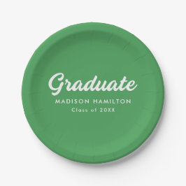 スクリプはっきりしたトの緑の卒業 ペーパープレート