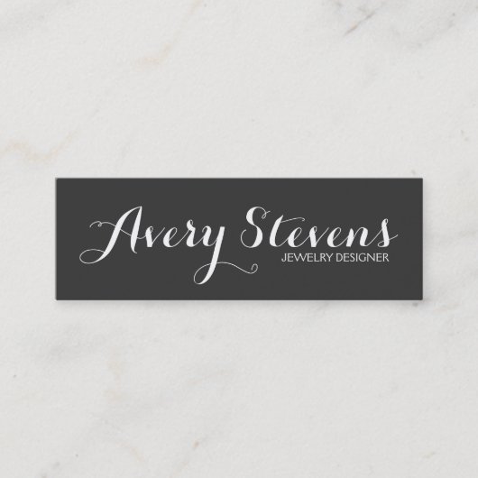 スクリプはっきりしたトタイポグラフィシンプルブラッククリエイティブ スキニー名刺 (正面)