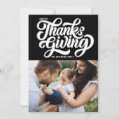 スクリプはっきりしたトタイポグラフィブラック感謝祭 シーズンカード (正面)