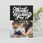 スクリプはっきりしたトタイポグラフィブラック感謝祭 シーズンカード (スタンド正面)