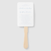 スクリプはっきりしたトパウダーブルーエレガントな結婚式プログラム ハンドファン (正面)