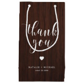 スクリプはっきりしたト素朴ウッドパターンサンキュー抱き枕 スモールペーパーバッグ (正面)