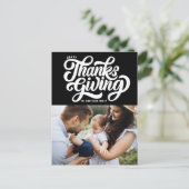 スクリプはっきりしたト黒写真ハッピー感謝祭 シーズンポストカード (スタンド正面)
