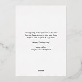 スクリプはっきりしたト黒幸せ感謝祭の写真 箔シーズンカード (裏面)