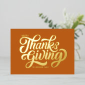スクリプはっきりしたト・オレンジハッピーサンクスギビン 箔シーズンカード (立ち正面)