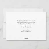 スクリプはっきりしたト・オレンジ・ハッピーサンクスギビング シーズンカード (裏面)