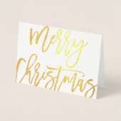 スクリプはっきりしたトMerry Christmasタイポグラフィと写真 箔カード (正面)