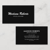 スクリプエレガントはっきりしたト白黒 名刺 (正面/裏面)