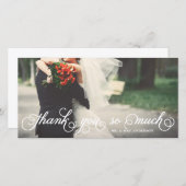 スクリプエレガントトありがとうありがとうご結婚ざいました サンキューカード (正面/裏面)