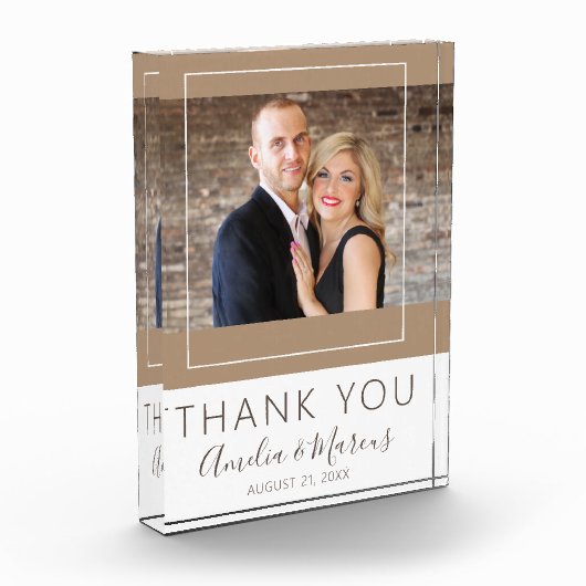 スクリプエレガントトありがとうご結婚式の引き出物Keepsake フォトブロック (左)