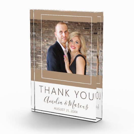 スクリプエレガントトありがとうご結婚式の引き出物Keepsake フォトブロック (右)
