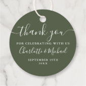 スクリプエレガントトありがとうオリーブグリーン結婚ズ フェイバータグ (裏面)