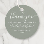 スクリプエレガントトありがとうセージ結婚グリーン フェイバータグ (裏面)