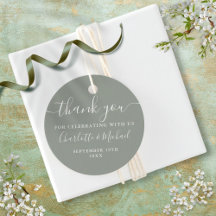 スクリプエレガントトありがとうセージ結婚グリーン