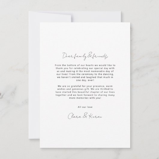 スクリプエレガントトありがとう結婚の写真カード サンキューカード (裏面)