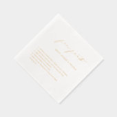 スクリプエレガントトおもしろいファクト結婚ミニマル 箔ナプキン (右)