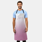 スクリプエレガントトおよび編集可能ピンク(任意の色) グラデーション エプロン (着用した状態)