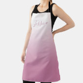 スクリプエレガントトおよび編集可能ピンク(任意の色) グラデーション エプロン (インサイチュ)