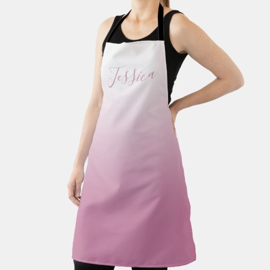 スクリプエレガントトおよび編集可能ピンク(任意の色) グラデーション エプロン (インサイチュ)