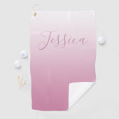 スクリプエレガントトおよび編集可能ピンク（任意の色） グラデーション ゴルフタオル (インサイチュ)