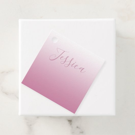 スクリプエレガントトおよび編集可能ピンク（任意の色） グラデーション フェイバータグ (インサイチュ)