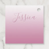 スクリプエレガントトおよび編集可能ピンク（任意の色） グラデーション フェイバータグ (裏面)