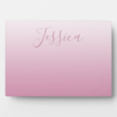 スクリプエレガントトおよび編集可能ピンク（任意の色） グラデーション フォトプラーク (正面)