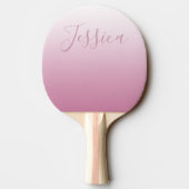 スクリプエレガントトおよび編集可能ピンク（任意の色） グラデーション 卓球ラケット (裏面)