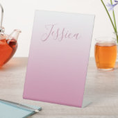 スクリプエレガントトおよび編集可能ピンク（任意の色） グラデーション 台座サイン (インサイチュ)