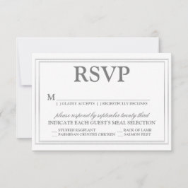 スクリプエレガントトとシルバ縁どウェンドRSVP 出欠カード