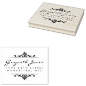 スクリプエレガントトとスタイリッシュオーナメント差出人住所 ラバースタンプ (押印)