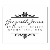 スクリプエレガントトとスタイリッシュオーナメント差出人住所 ラバースタンプ (インプリント)