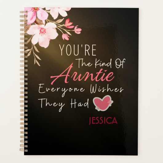 スクリプエレガントトとハートパーソナライズされた プランナー手帳 (正面)