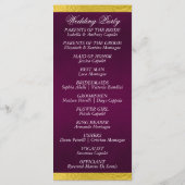 スクリプエレガントトとリボン – 紫/金ゴールド結婚 プログラム (裏面)