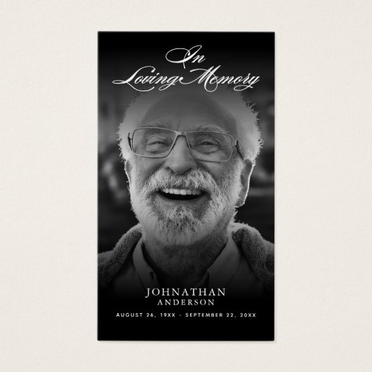 スクリプエレガントトと写真を愛するメモリ祈りの言葉カード (正面)