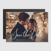 スクリプエレガントトと写真 |日付の保存 マグネット招待状 (正面/裏面)