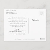 スクリプエレガントトによる撮影延期の日付の変更 ポストカード (裏面)