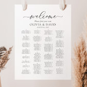 スクリプエレガントトのアルファベット順のウェルカムシーティングチャート ポスター