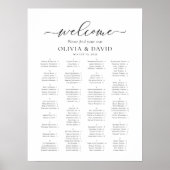 スクリプエレガントトのアルファベット順のウェルカムシーティングチャート ポスター (正面)