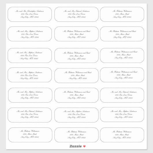 スクリプエレガントトのエンベロ結婚ープの住所ステッカー シール (シート)