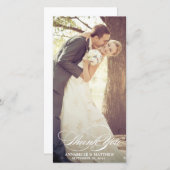 スクリプエレガントトのオーバーレイに結婚感謝 サンキューカード (正面/裏面)