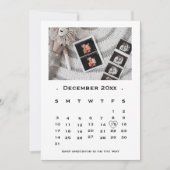 スクリプエレガントトのカレンダー妊娠の発表 案内状 (正面)