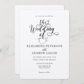 スクリプエレガントトのクラシック結婚式招待状 招待状 (正面/裏面)