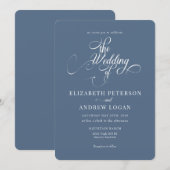 スクリプエレガントトのクラシック結婚式招待状 招待状 (正面/裏面)